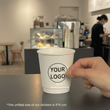 Starter Pack Blank Paper Cups + Logo Stickers Bundle (8oz / 10oz / 12oz / 16oz – Single Wall / Double Wall) - ecoaralon
