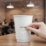 Starter Pack Blank Paper Cups + Logo Stickers Bundle (8oz / 10oz / 12oz / 16oz – Single Wall / Double Wall) - ecoaralon