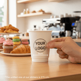 Starter Pack Blank Paper Cups + Logo Stickers Bundle (8oz / 10oz / 12oz / 16oz – Single Wall / Double Wall) - ecoaralon