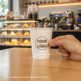 Starter Pack Blank Paper Cups + Logo Stickers Bundle (8oz / 10oz / 12oz / 16oz – Single Wall / Double Wall) - ecoaralon