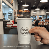 Starter Pack Blank Paper Cups + Logo Stickers Bundle (8oz / 10oz / 12oz / 16oz – Single Wall / Double Wall) - ecoaralon