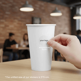 Starter Pack Blank Paper Cups + Logo Stickers Bundle (8oz / 10oz / 12oz / 16oz – Single Wall / Double Wall) - ecoaralon