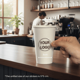 Starter Pack Blank Paper Cups + Logo Stickers Bundle (8oz / 10oz / 12oz / 16oz – Single Wall / Double Wall) - ecoaralon