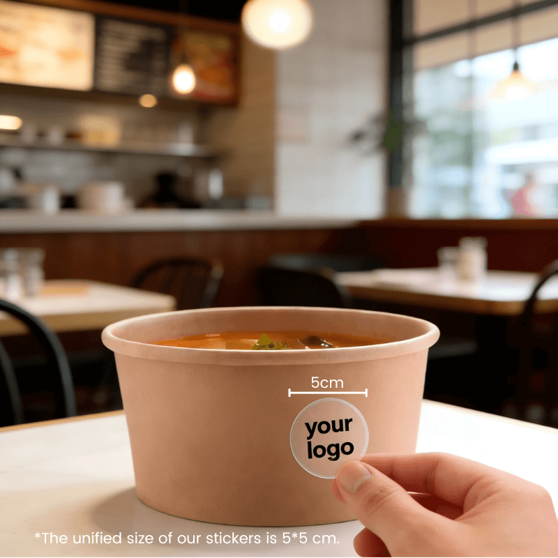 Starter Pack Soup Paper Bowl + Logo Sticker Bundle (8oz / 12oz / 16oz) - ecoaralon