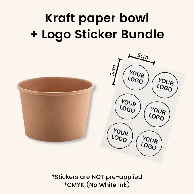 Starter Pack Soup Paper Bowl + Logo Sticker Bundle (8oz / 12oz / 16oz) - ecoaralon