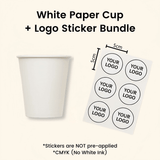 Starter Pack Blank Paper Cups + Logo Stickers Bundle (8oz / 10oz / 12oz / 16oz – Single Wall / Double Wall) - ecoaralon
