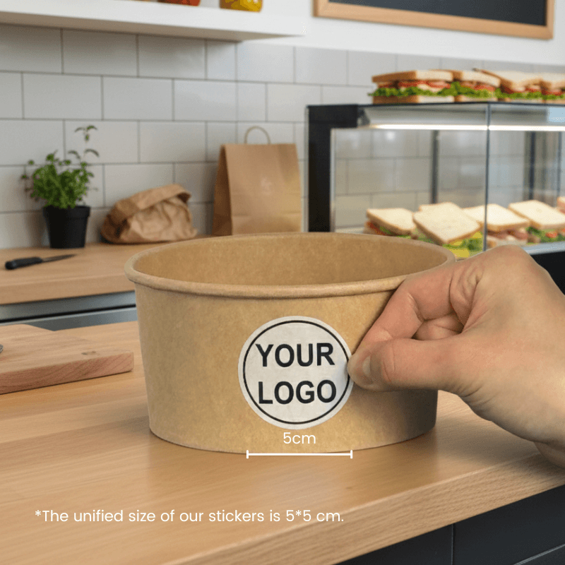 Starter Pack Salad Paper Bowl + Logo Sticker Bundle (500ml / 1000ml / 1100ml / 1300ml) - ecoaralon