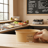 Starter Pack Salad Paper Bowl + Logo Sticker Bundle (500ml / 1000ml / 1100ml / 1300ml) - ecoaralon