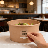 Starter Pack Salad Paper Bowl + Logo Sticker Bundle (500ml / 1000ml / 1100ml / 1300ml) - ecoaralon