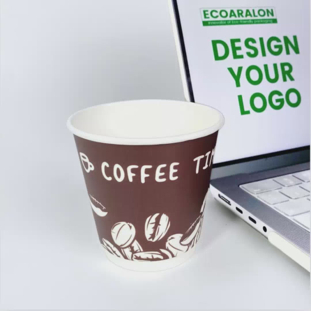 Best-Seller Custom 8oz Double Wall Paper Cups 100pcs/500pcs