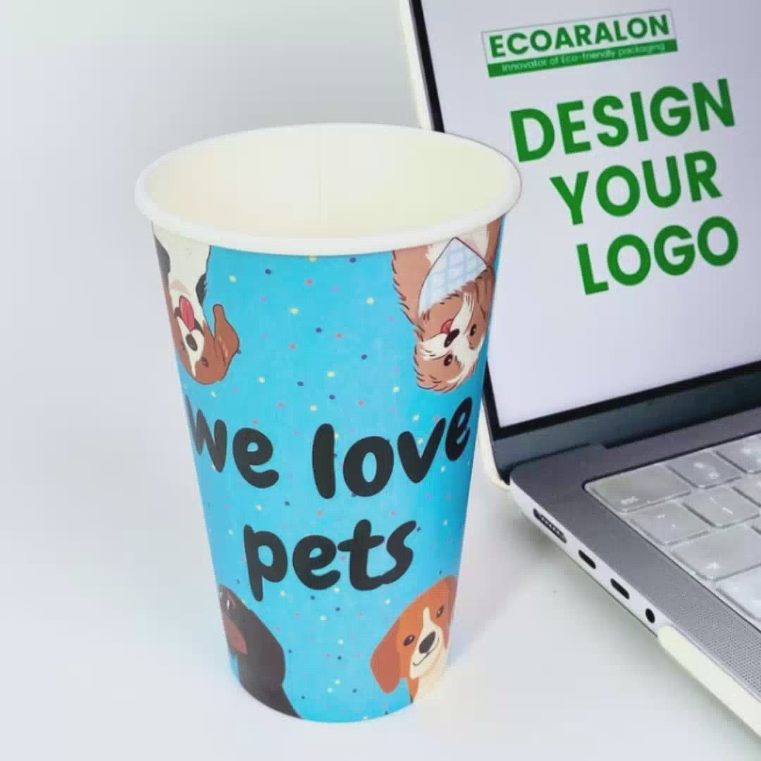 Best-Seller Custom 16oz Single Wall Paper Cups 100pcs/1000pcs