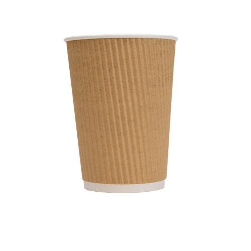 12 oz. Blank Ripple-Walled Paper Cup - ecoaralon